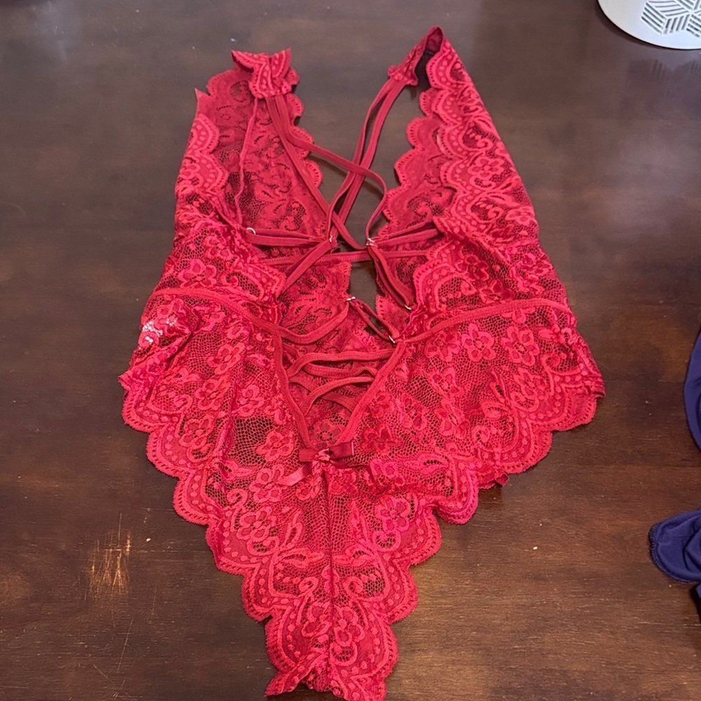 Red Lace Bodysuit - Picture 7 of 8